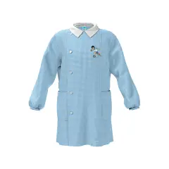 Grembiule Bambino Asilo 4043 Quadrettato Azzurro 5 Anni