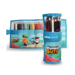 Tinta Unita Stumble Guys Rotolo 24 Pastelli  + 1 Matita All Blue