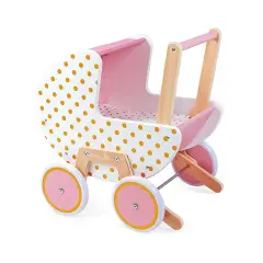 Janod - Carrozzina Candy Chic in Legno con Cuscino e Copertina