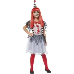 Costume Clown Insanguinato per Bambine - Taglia S - 7/8Anni