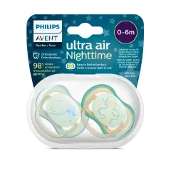Philips Avent Ciuccio Ultra Air Night 0-6 Mesi Boy - 2 Pezzi