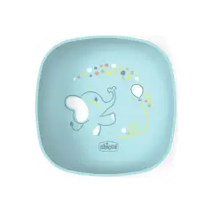 Chicco Ciotola Pappa 6+ Mesi - Con Coperchio in Silicone Azzurro