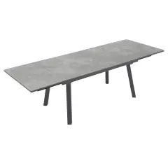 Tavolo Merano Stone Allungabile in Alluminio Bianco e Antracite, cm 170/220/270