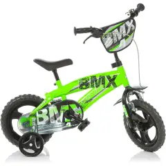 Bicicletta per Bambini 12' Verde con Rotelline Stabilizzatrici