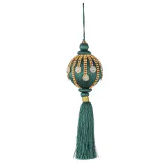 Sfera Natalizia Fringe Verde Scuro con Nappa Ø80 Cm