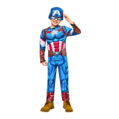 Costume Capitan America Black Line - Taglia XS -  5/6 Anni