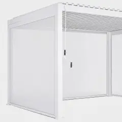 Tenda Oscurante Laterale in Textilene a Rullo da 2,8 Metri per Pergola Bioclimatica, Bianco