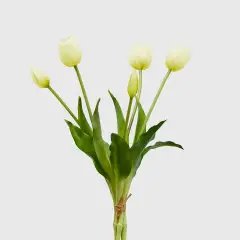 Fiori Decorativi Tulipani Olis 5 Steli Bianchi