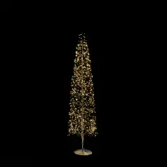 Albero di Natale Faggio Slim 1080 LED, Altezza 180 cm, Finitura Nero