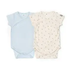 Body Maniche Corte Print Fish/Azzurro Mix - Taglia 3 Mesi- 2 Pezzi Rosa e Azzurro