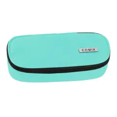 Astuccio Scuola Comix Ovale Acquamarina Organizzato Zip