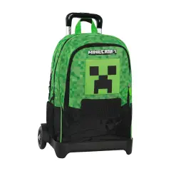 Minecraft Zaino Scuola Organizzato con Trolley Staccabile Pixel