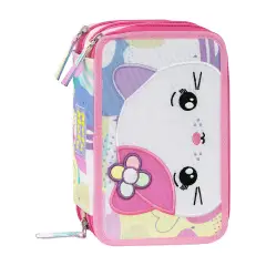 Mofu Mofu Astuccio Scuola Corredo 3 Zip Gatto