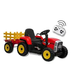 Teo's - Trattore Elettrico con Luci e Suoni 12v Rosso con Telecomando