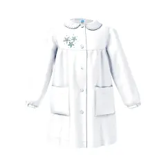Grembiule Bambina Scuola Stelle Marine Bianco 10 Anni