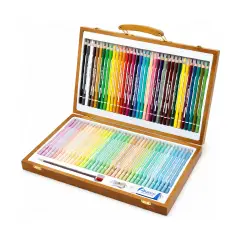Tinta Unita Valigetta In Legno 72 Pastelli Colori Classic e Pastel