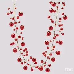 Festone EDG con 100 Palline Rosse H 180 cm