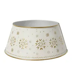 Copri Base Albero di Natale Everlands Ferro Bianco Oro Ø70 cm