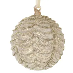 Sfera Natalizia in Vetro Layers Champagne Ø 10 cm