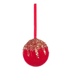 Sfera Natalizia Artemide Rossa Ø 10 cm Effetto Velluto