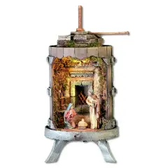 Torchio Presepe con Natività e Luce H10 cm 20x20x40