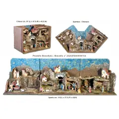 PRESELIBRO Presepe Apribile con Grotta 141x37,5x42 cm