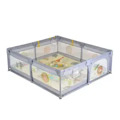 GameZone Tappeto con Recinto 150x200 cm Grey
